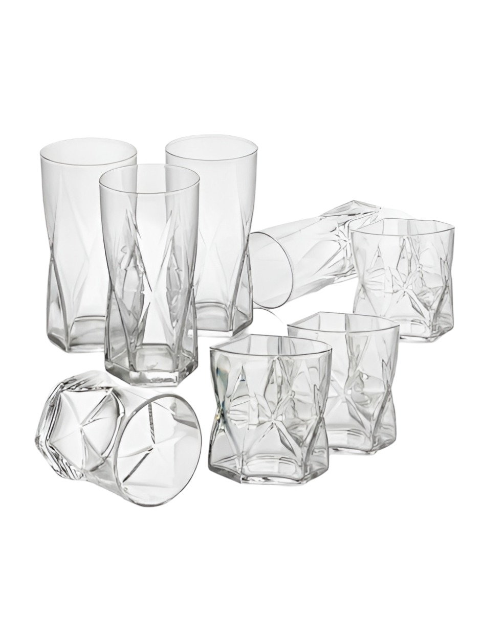 Vaso para jugo de vidrio con 8 piezas Vaso para jugo de vidrio con 8 piezas