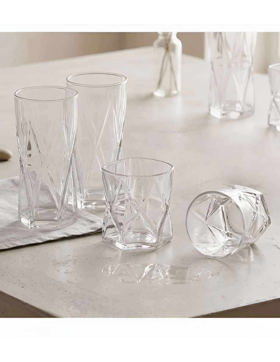 Vaso para jugo de vidrio con 8 piezas 2