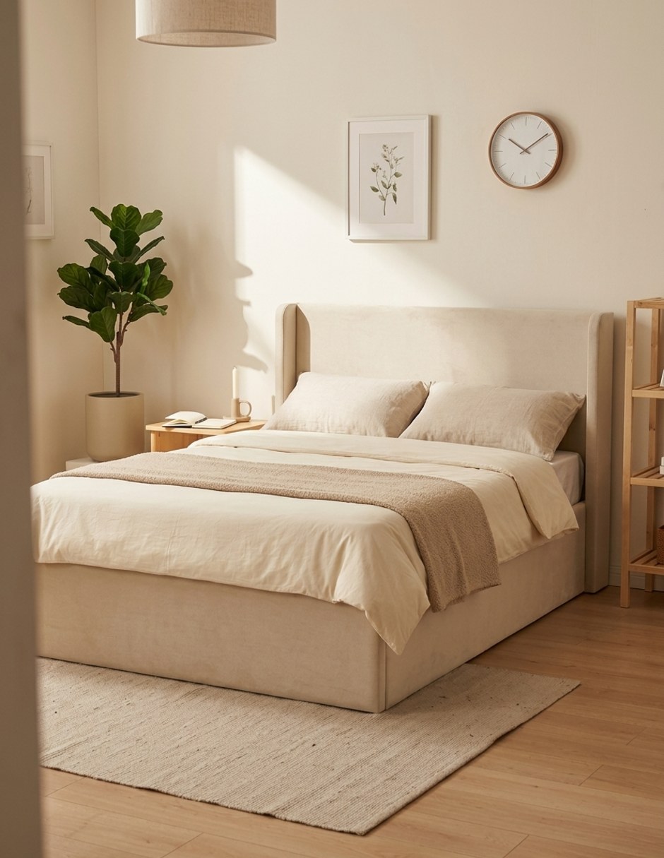 Cama de madera y tela 5