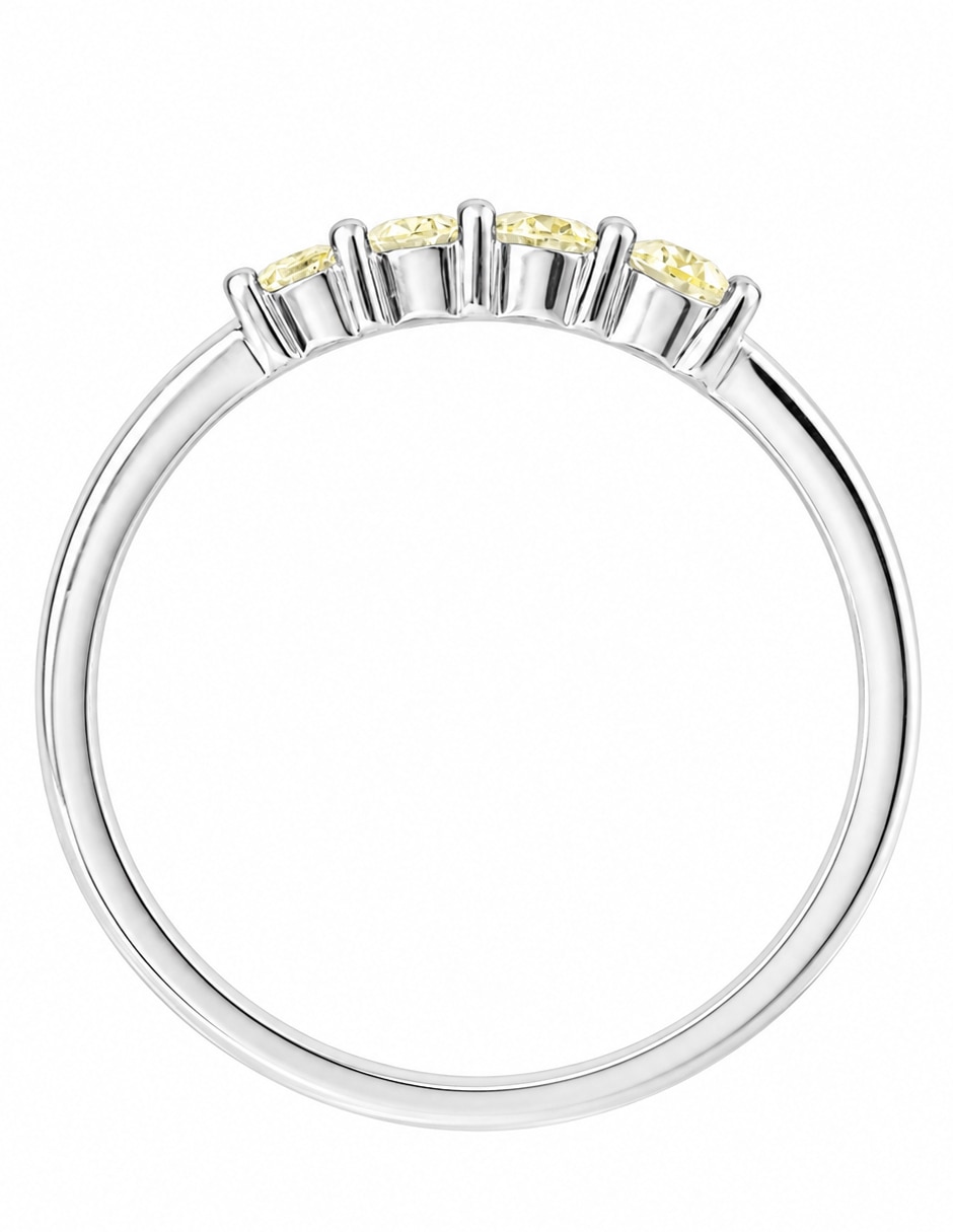 Anillo 14 k de oro blanco diamante brillante