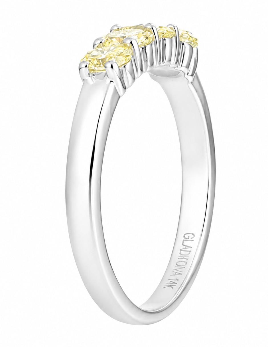 Anillo 14 k de oro blanco diamante brillante