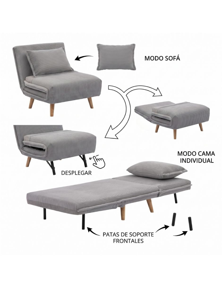 Sillón de algodón y metal 6
