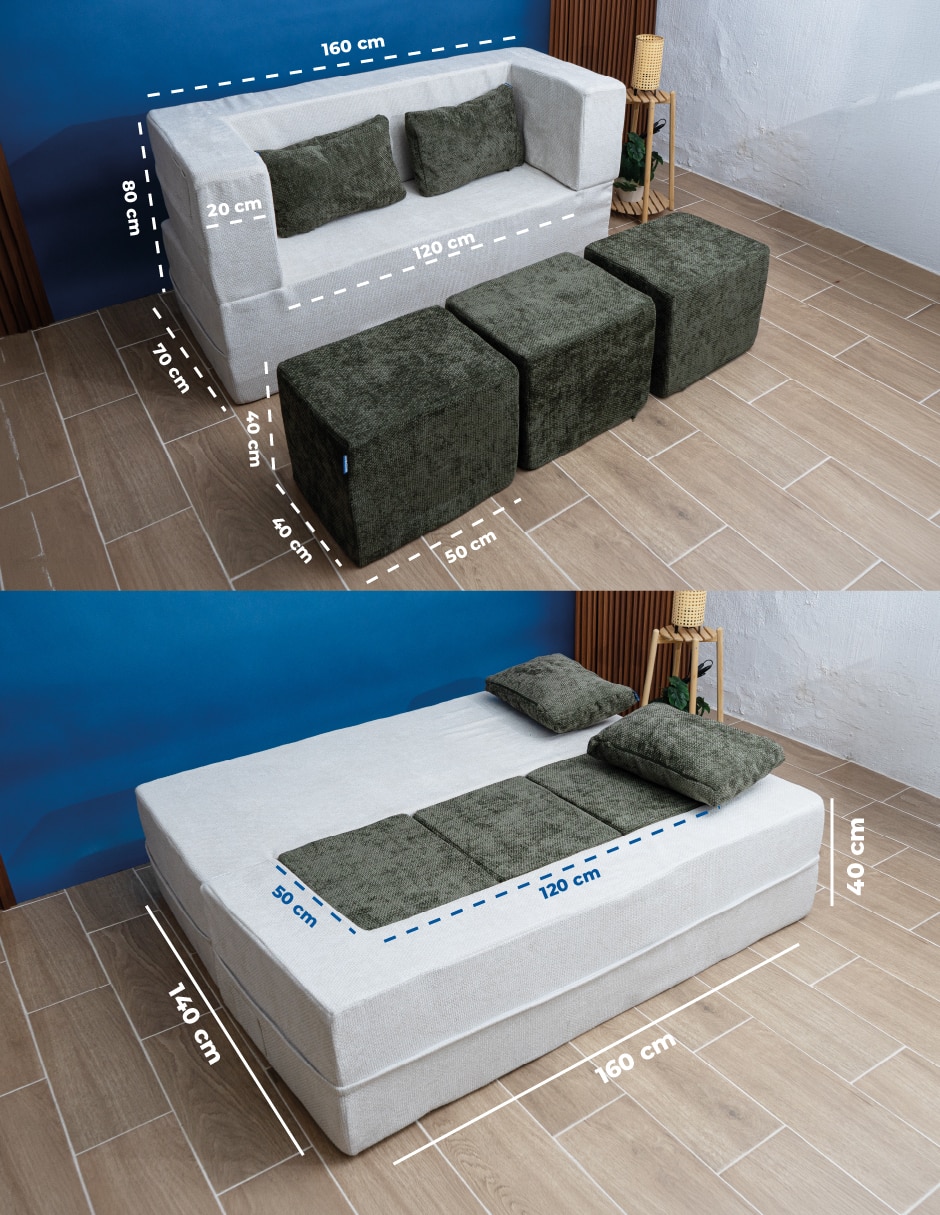 Sofá cama de espuma comprimida 7