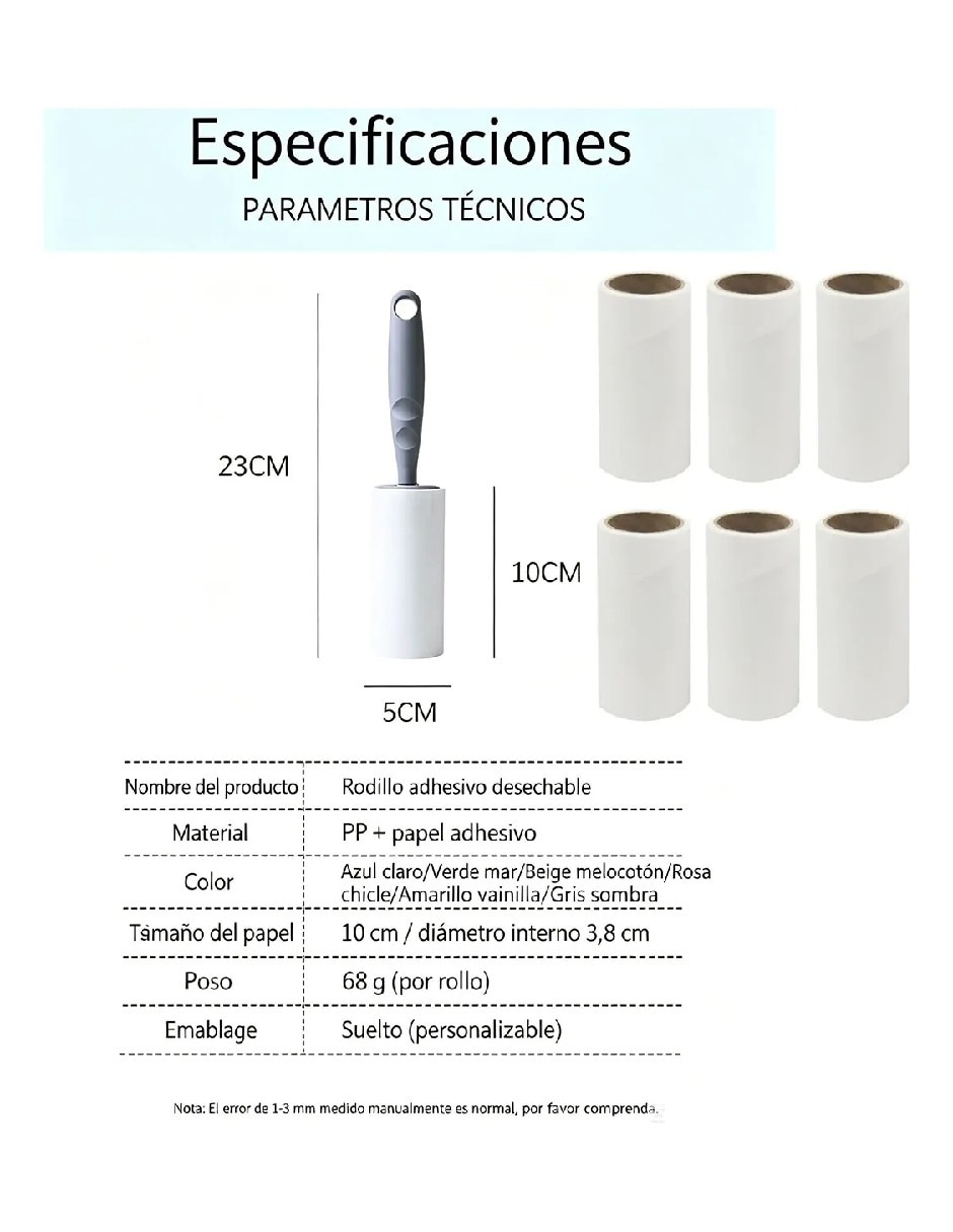Set rodillo quita pelusa 6