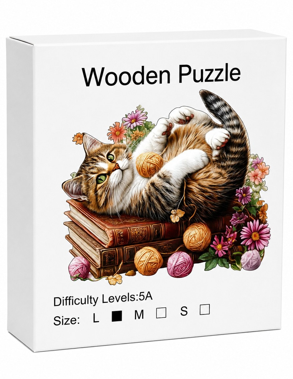 Rompecabezas de gato y libros 150 piezas Rompecabezas de gato y libros 150 piezas