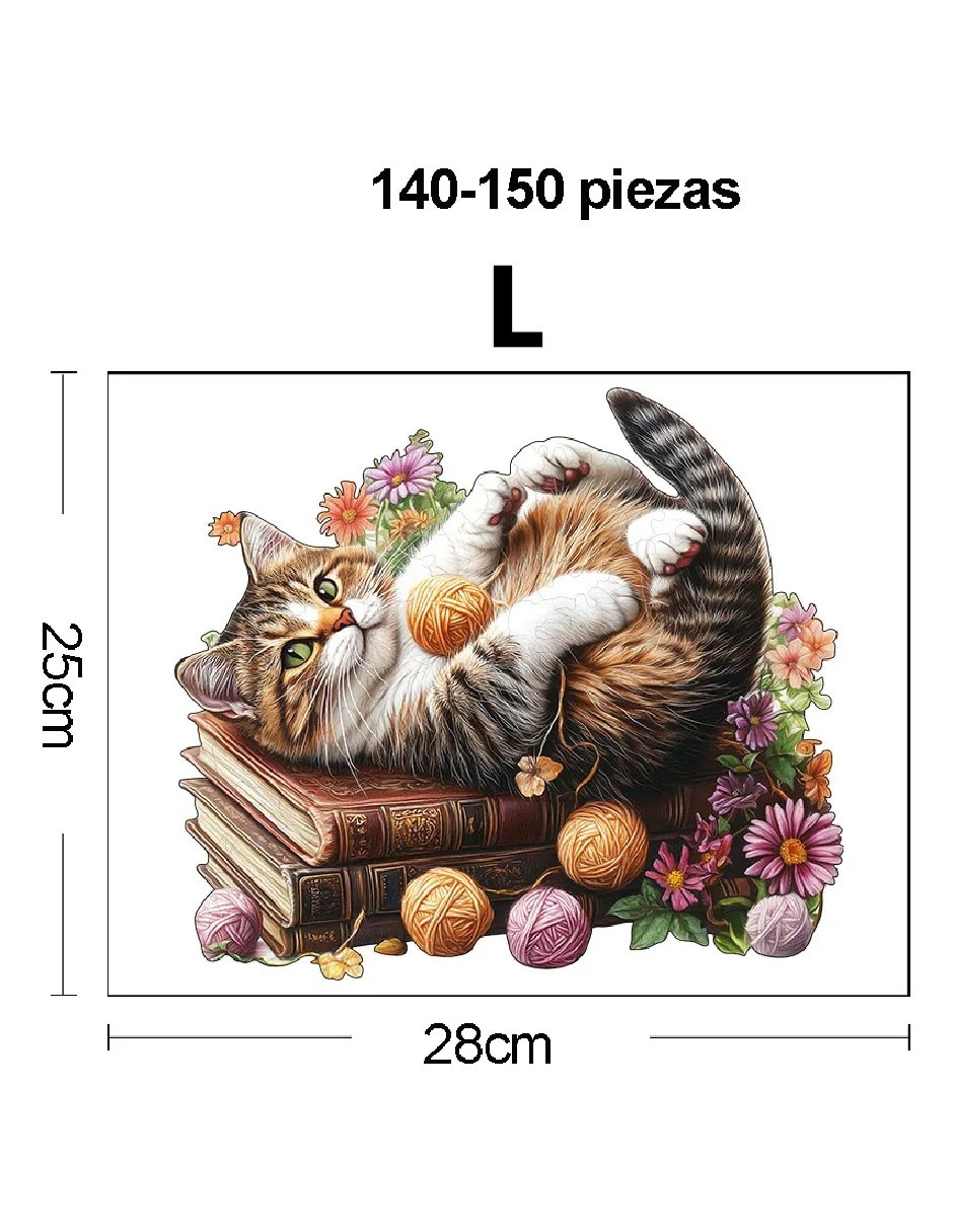 Rompecabezas de gato y libros 150 piezas 4