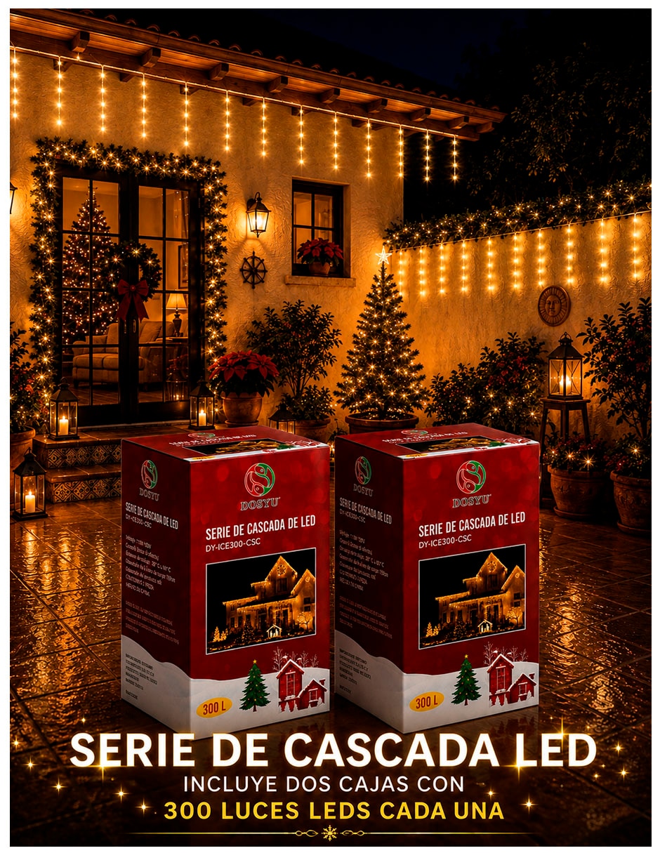 Set luces led led dy-300csc-2pzas con 300 focos 2