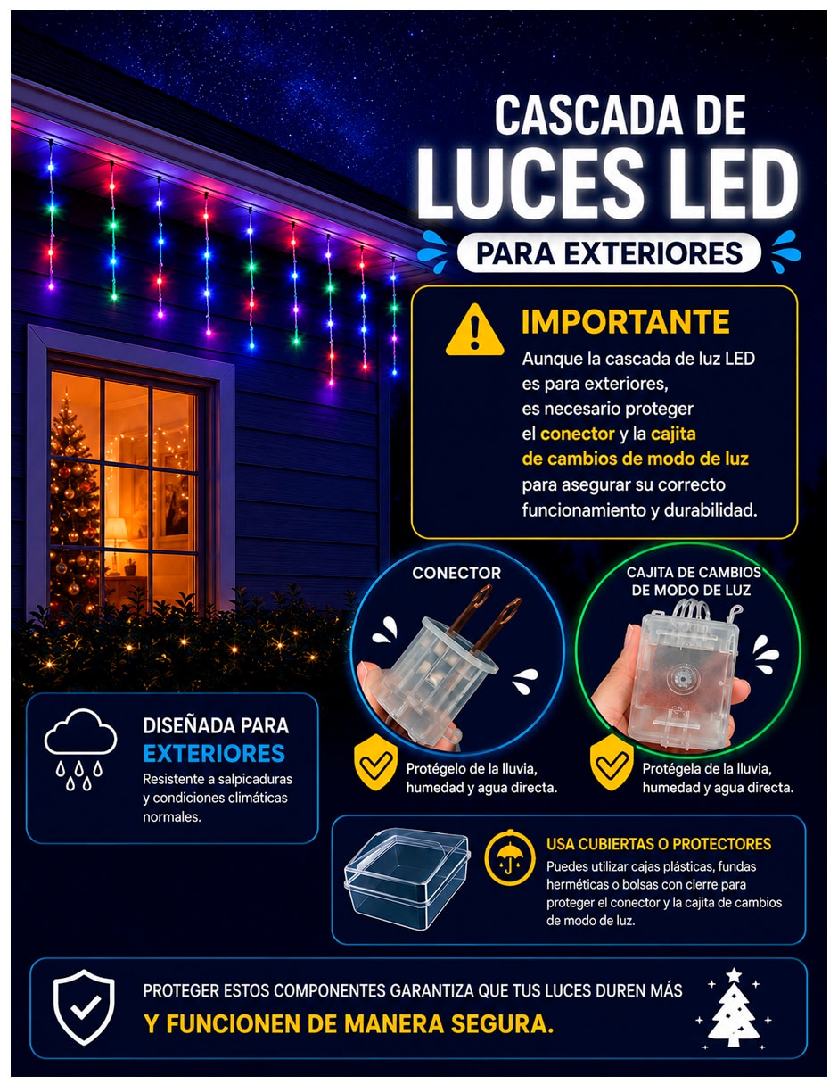 Set luces led led dy-300csc-2pzas con 300 focos 6