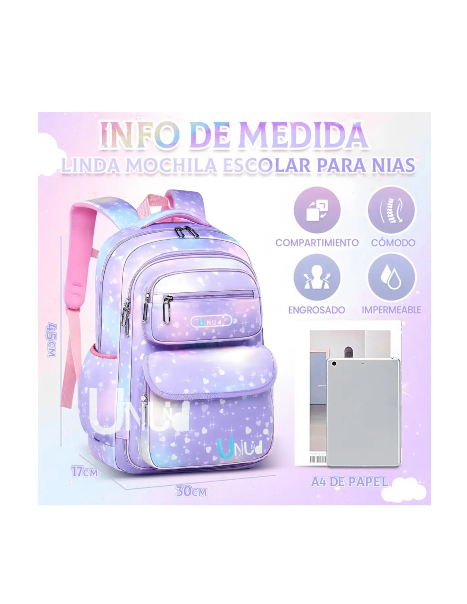 Mochila infantil friends impermeable para niña 4