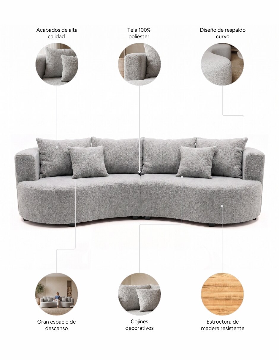 Sala modular Glam de poliéster 2