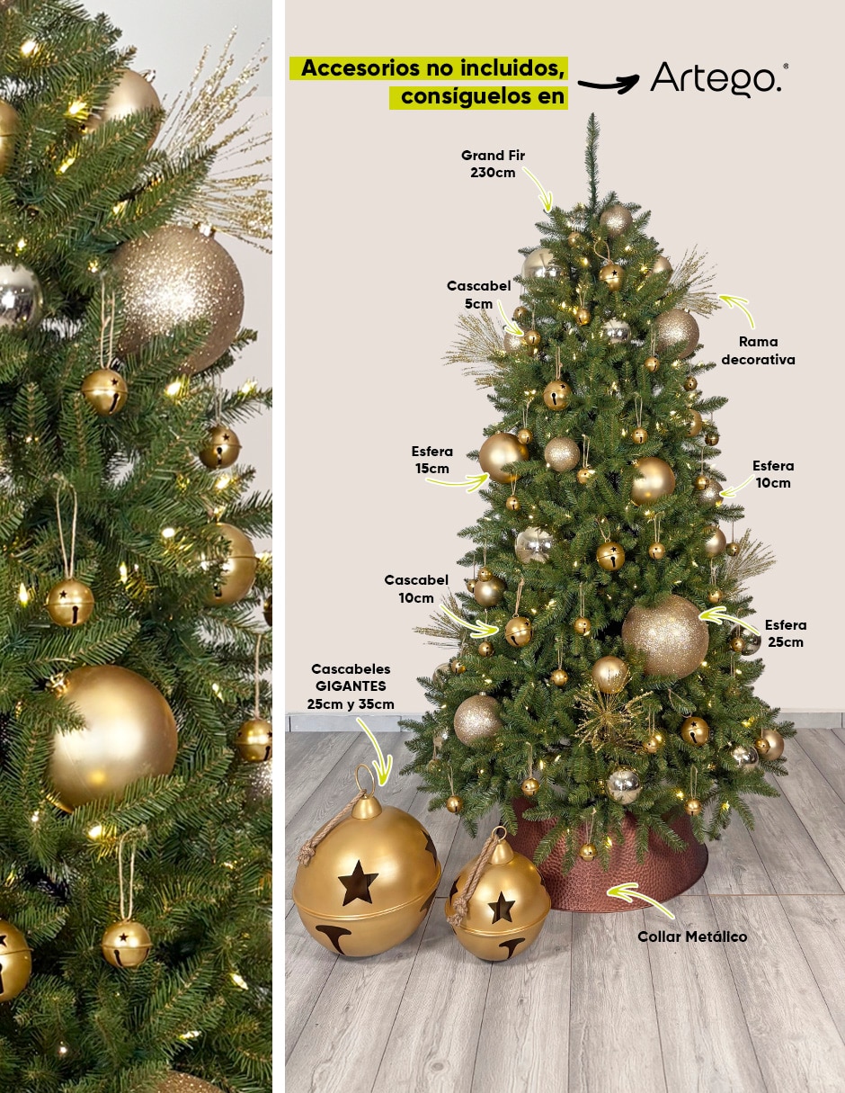 Árbol de navidad grand fir preiluminado de pvc con 300 luces 6