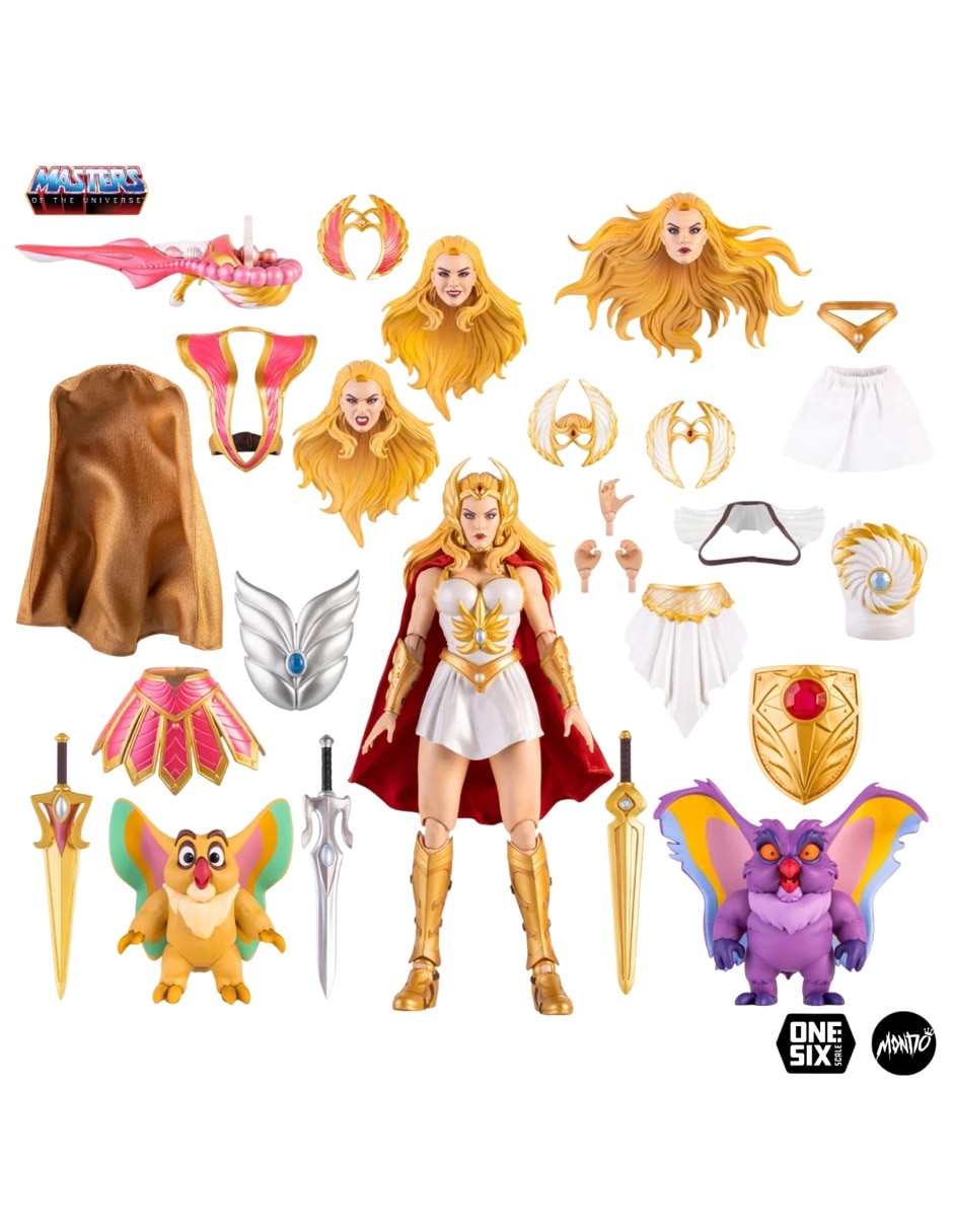 Figura de colección articulada Master of the Universe She-Ra y Kowl Deluxe