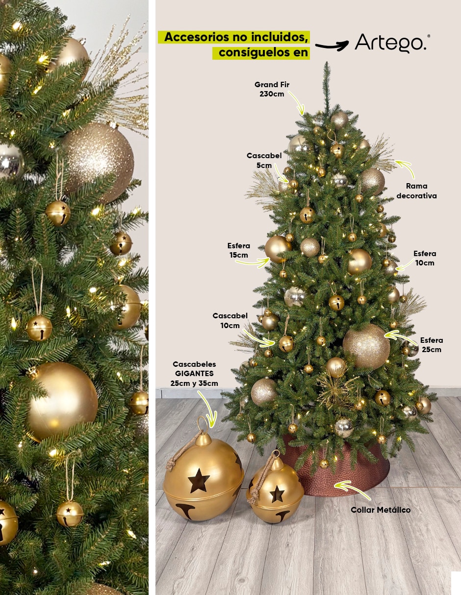 Árbol de navidad grand fir de pvc con 400 luces 6