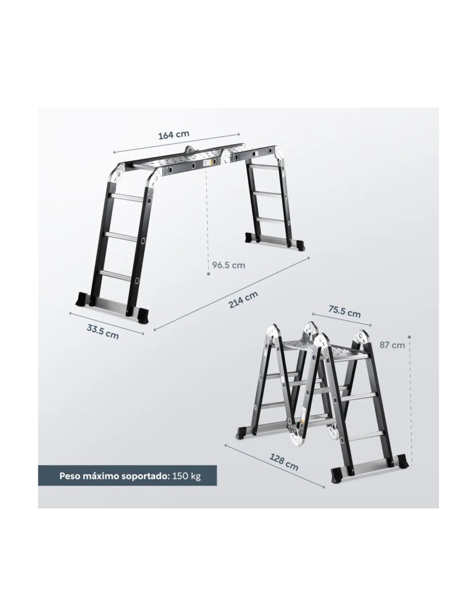 Escalera multipropósito de acero inoxidable 3