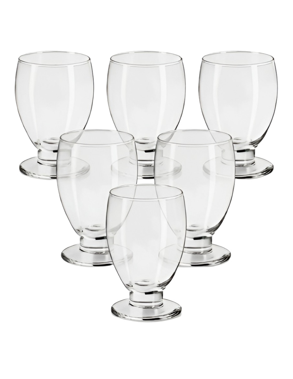 Set de copas universal de vidrio 6 piezas