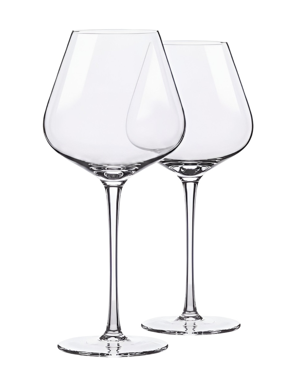 Set de copas para vino tinto de vidrio 2 piezas