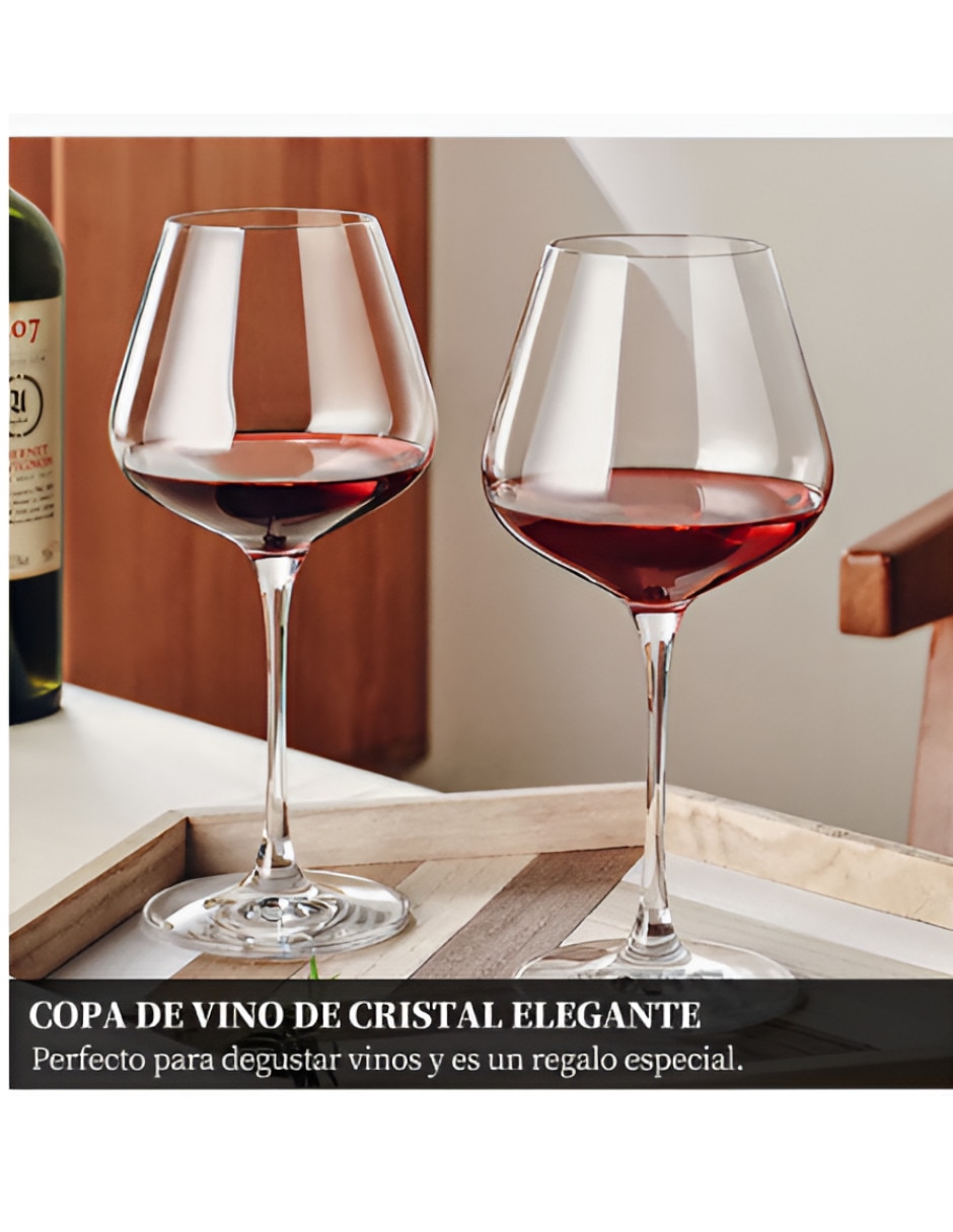 Set de copas para vino tinto de vidrio 2 piezas 2