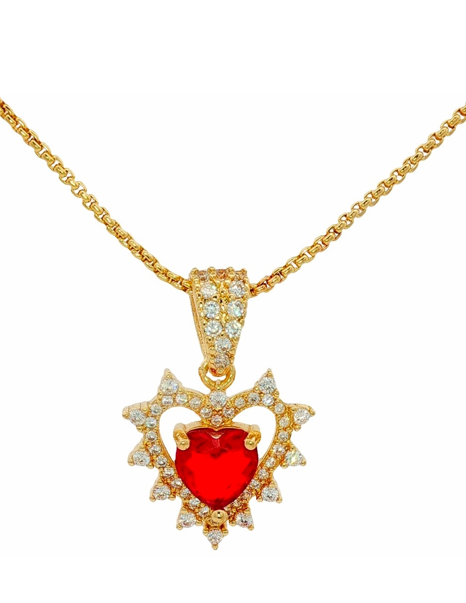 Gargantilla de corazón con acabado chapa de oro 18 K Gargantilla de corazón con acabado chapa de oro 18 K
