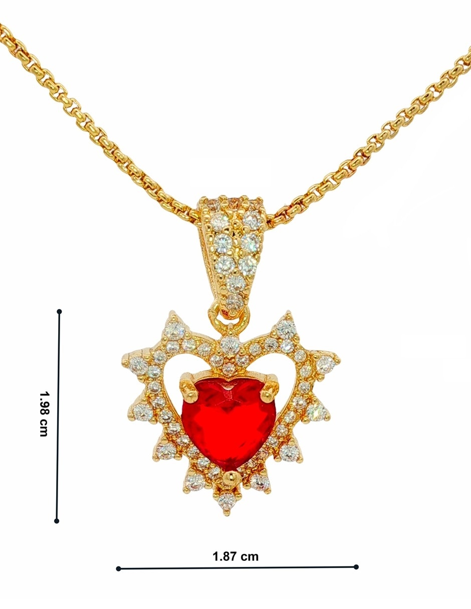 Gargantilla de corazón con acabado chapa de oro 18 K 7
