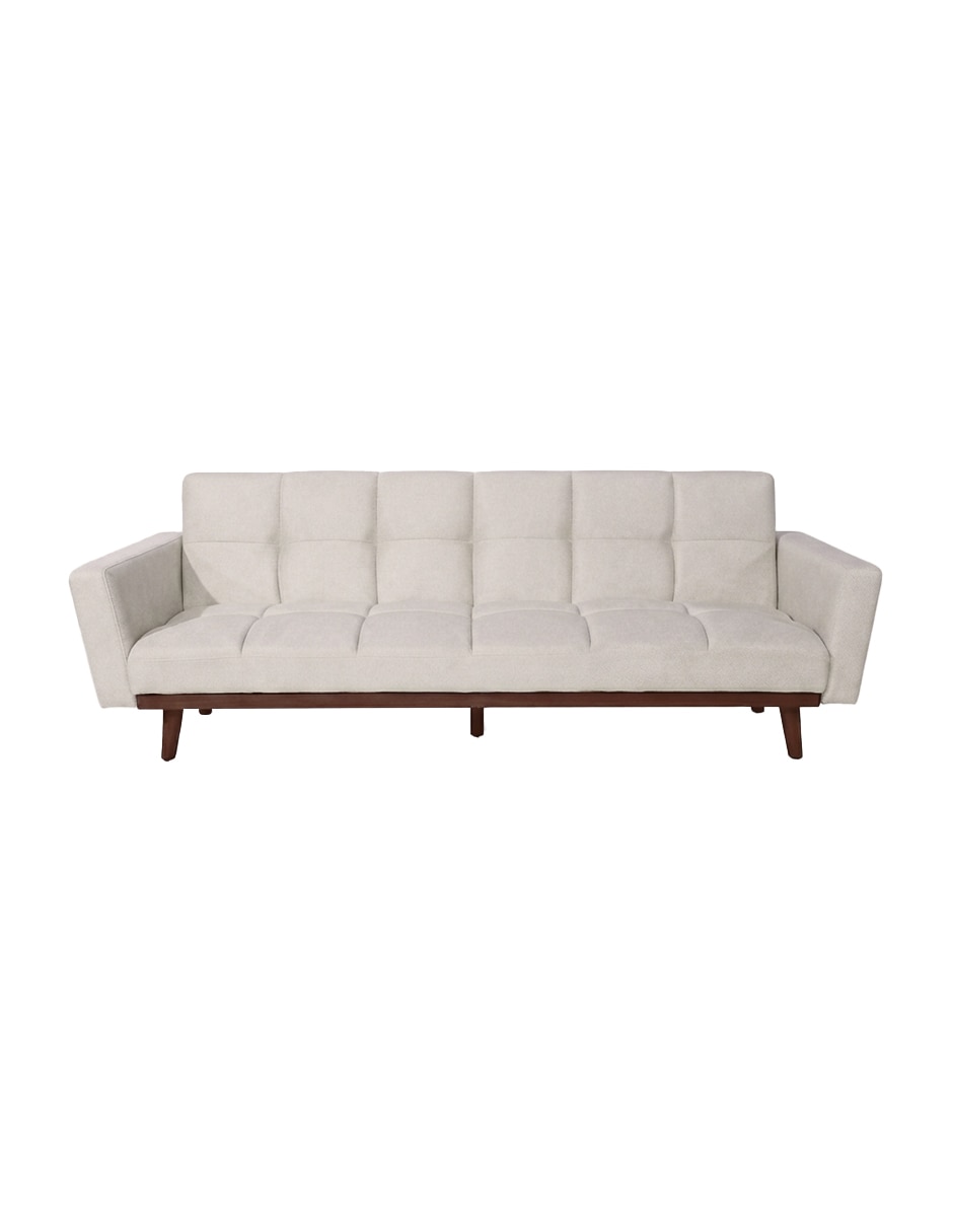 Sofá cama armable de madera y tela Sofá cama armable de madera y tela