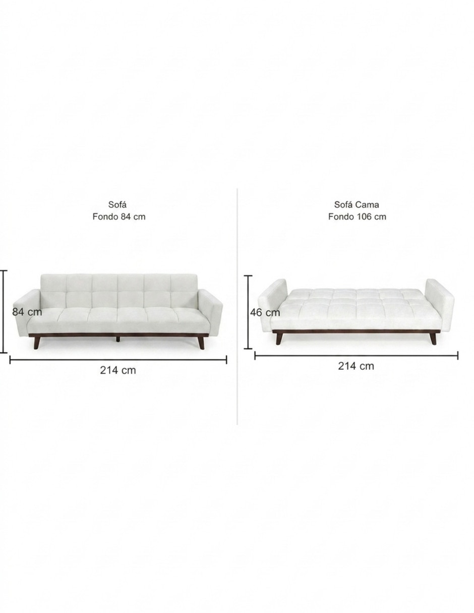 Sofá cama armable de madera y tela 8