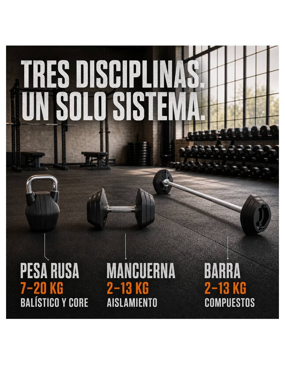 Set mancuerna de peso fijo 20 kg 9
