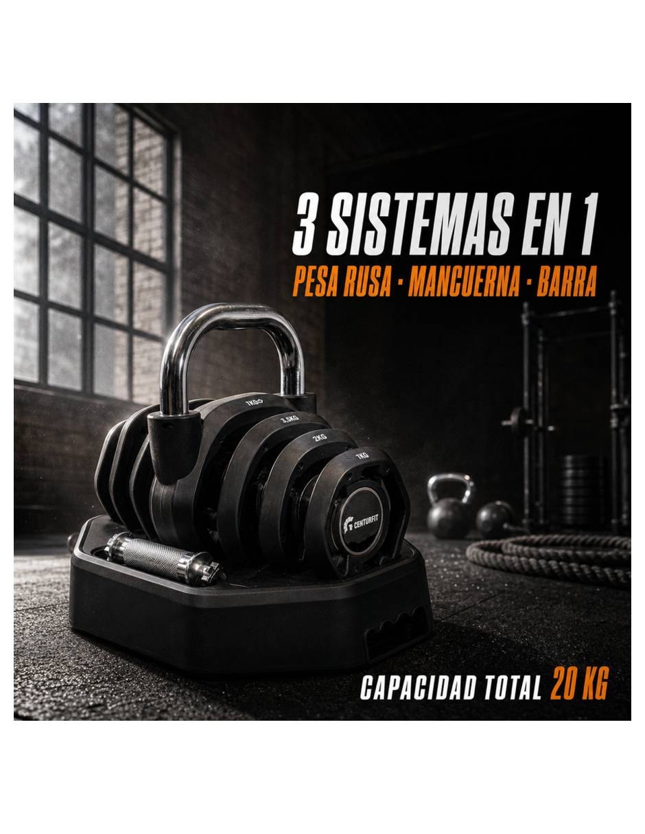Set mancuerna de peso fijo 20 kg 10