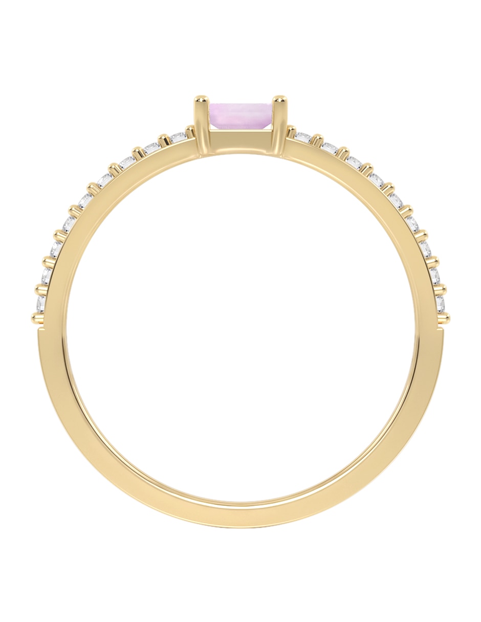 Anillo 14 k de oro zirconia brillante 4