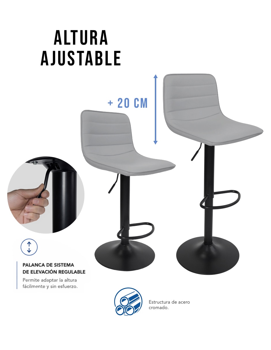 Juego de bancos altos de acero inoxidable 8