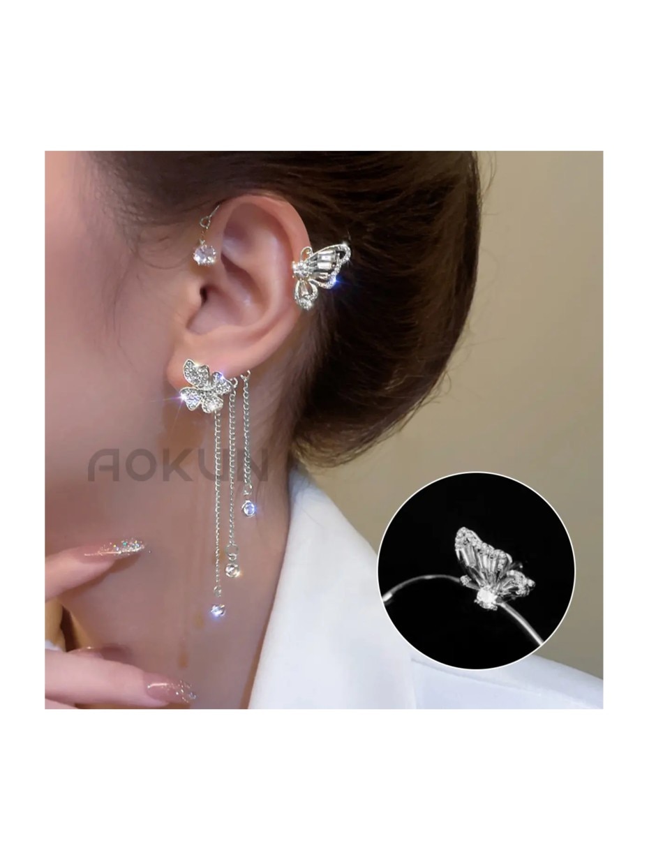 Aretes largos daisy de plata aventurina