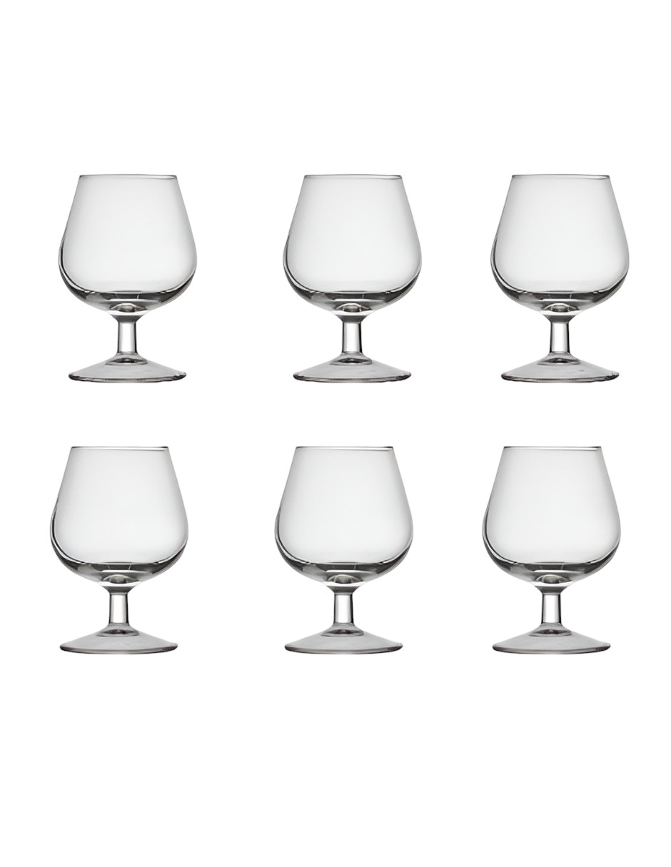 Set de copas para coñac de cristal 6 piezas