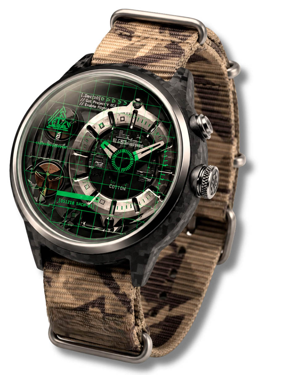 Reloj pulsera Crypto Techno Camouflage Ediciã³N Limitada para hombre ZZ C1C 02 NCA 6
