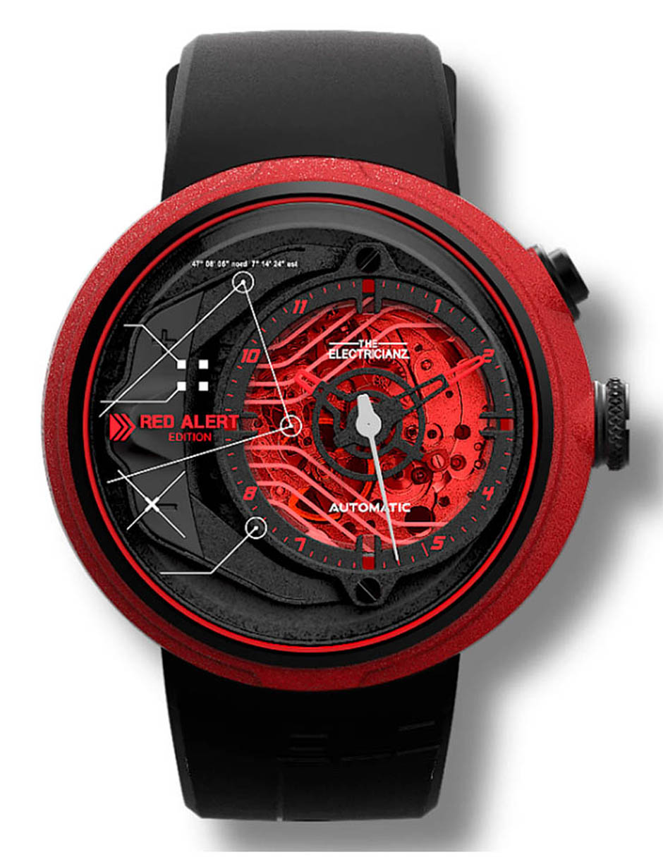 Reloj pulsera Red Alert Rubber para hombre ZZ D1C 03 CRD