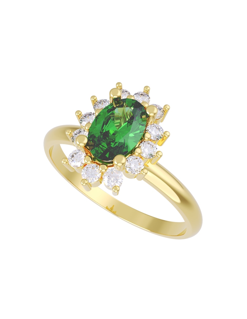 Anillo de compromiso de oro 14 K Eternidad zirconia Anillo de compromiso de oro 14 K Eternidad zirconia