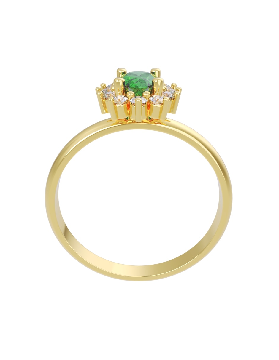 Anillo de compromiso de oro 14 K Eternidad zirconia 4