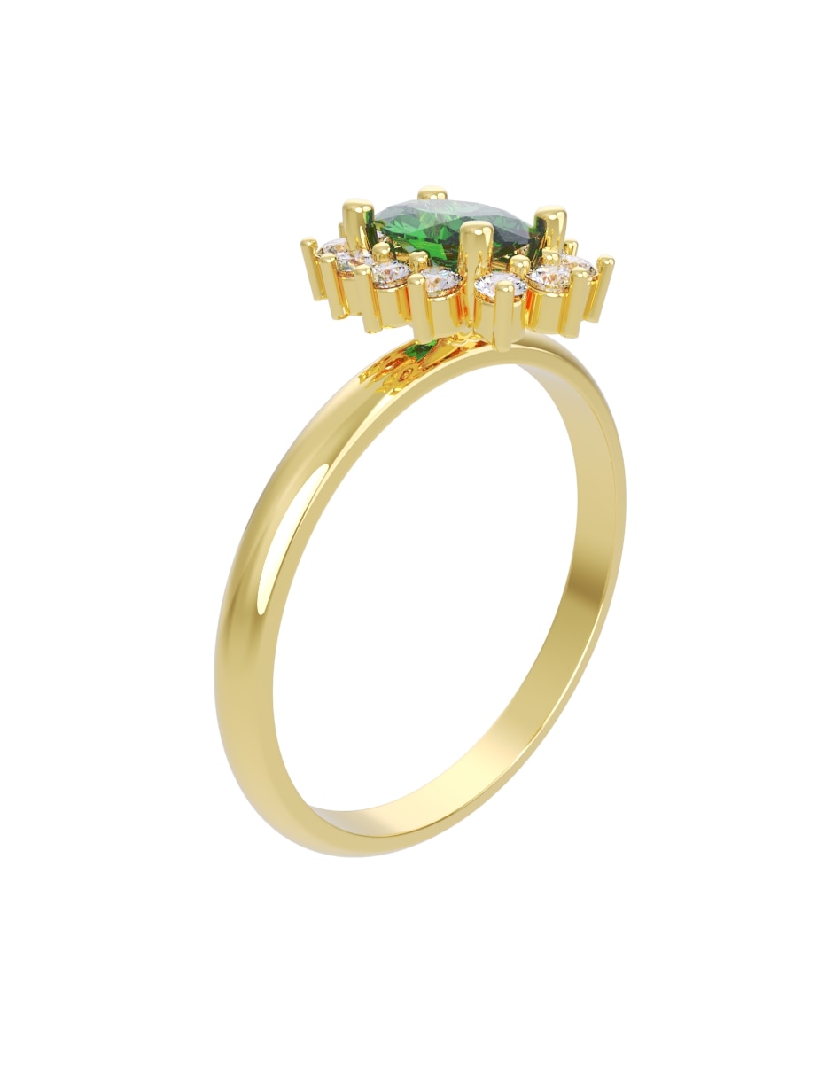 Anillo de compromiso de oro 14 K Eternidad zirconia 3