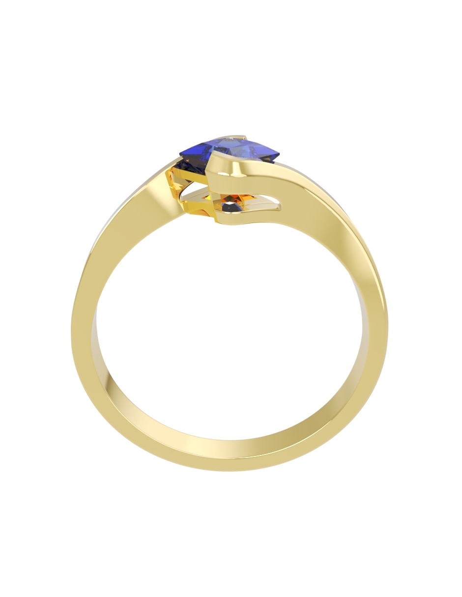 Anillo de compromiso de oro 14 K Eternidad zirconia 4
