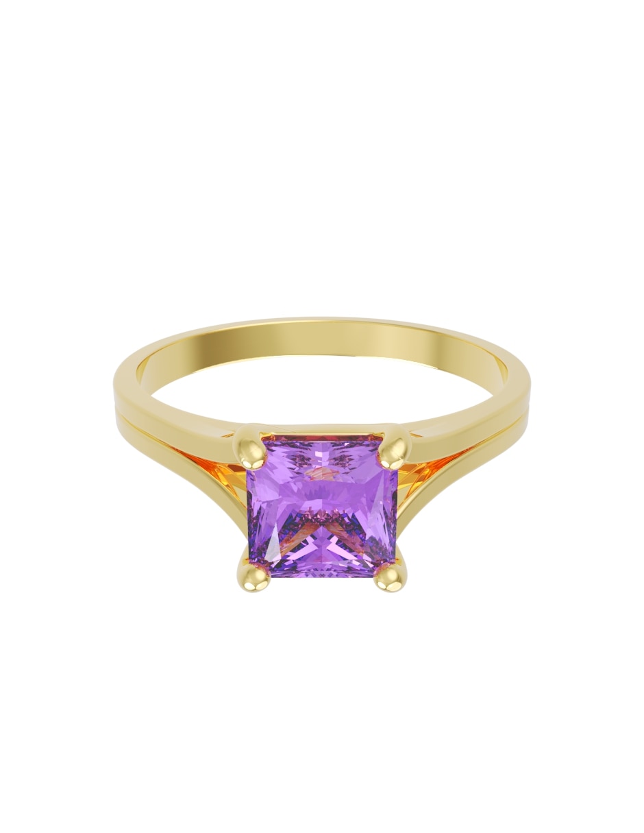 Anillo de compromiso de 14 k eternidad zirconia