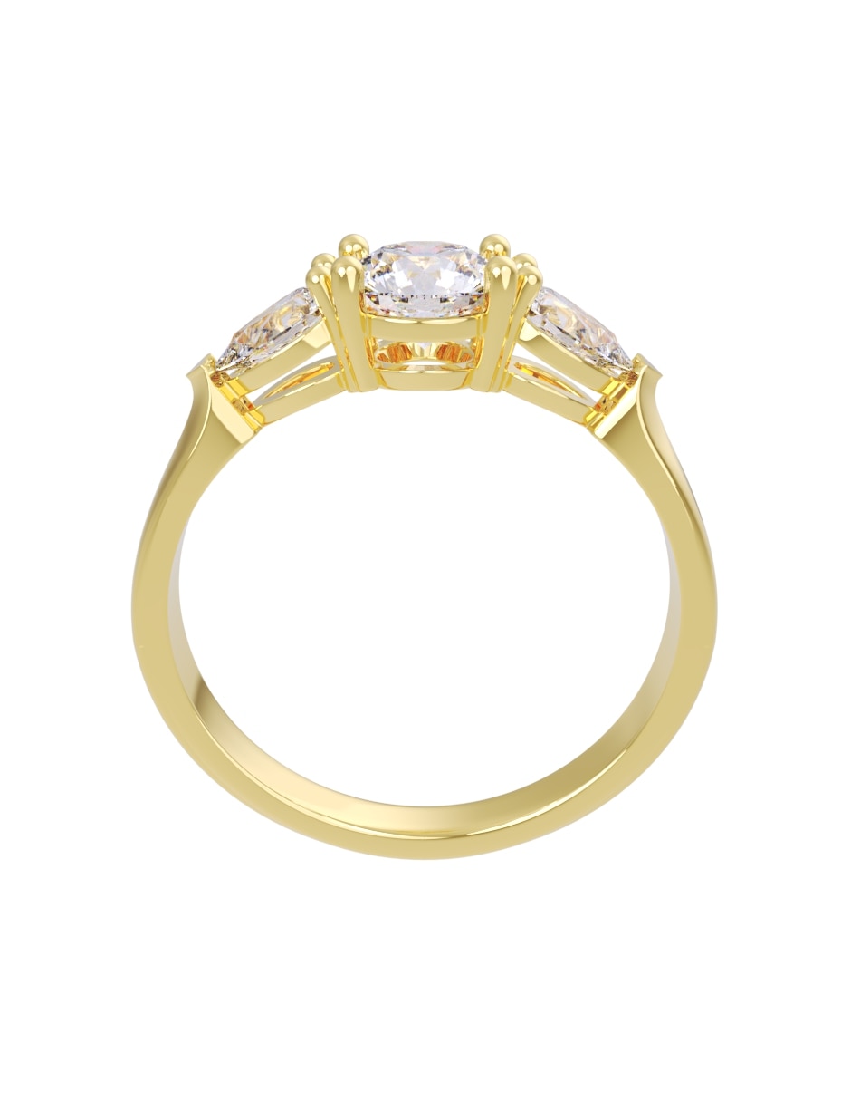 Anillo de compromiso de 14 k eternidad zirconia 4