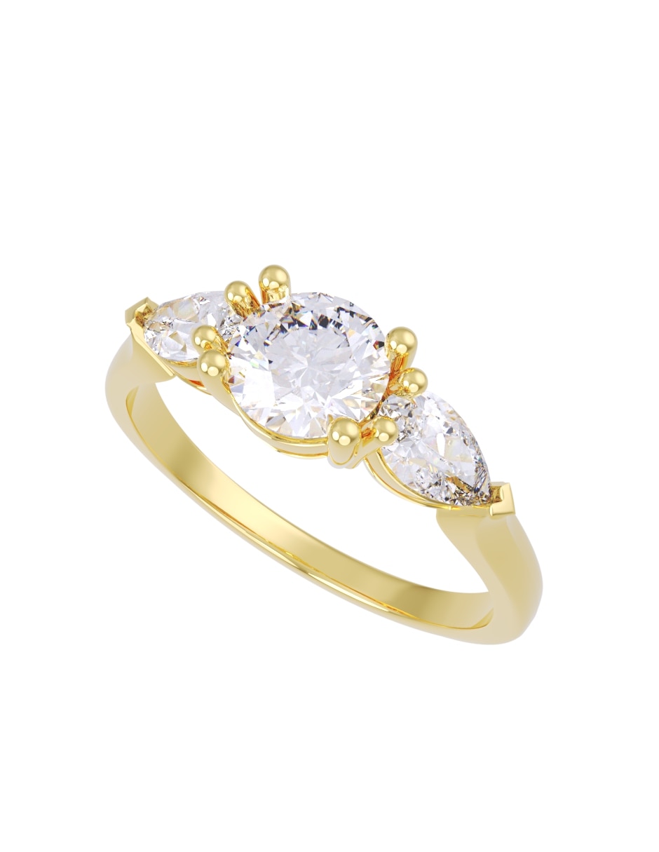 Anillo de compromiso de 14 k eternidad zirconia 2