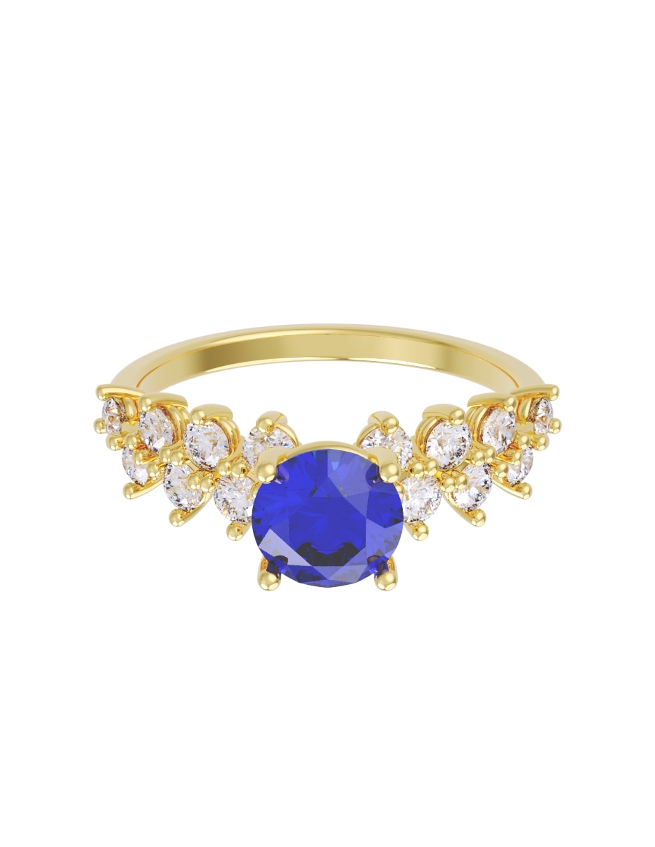 Anillo de compromiso de 14 k zirconia