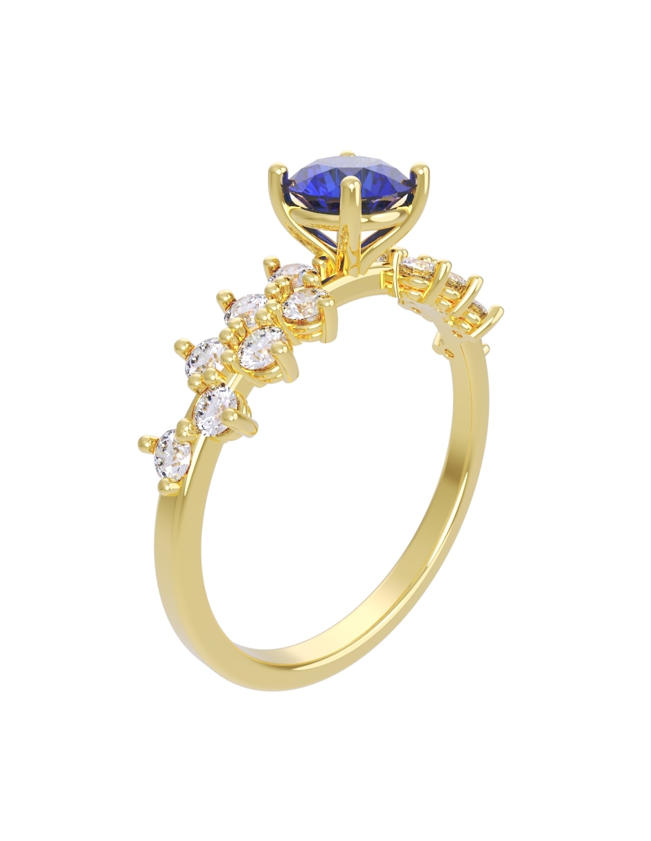 Anillo de compromiso de 14 k zirconia 3