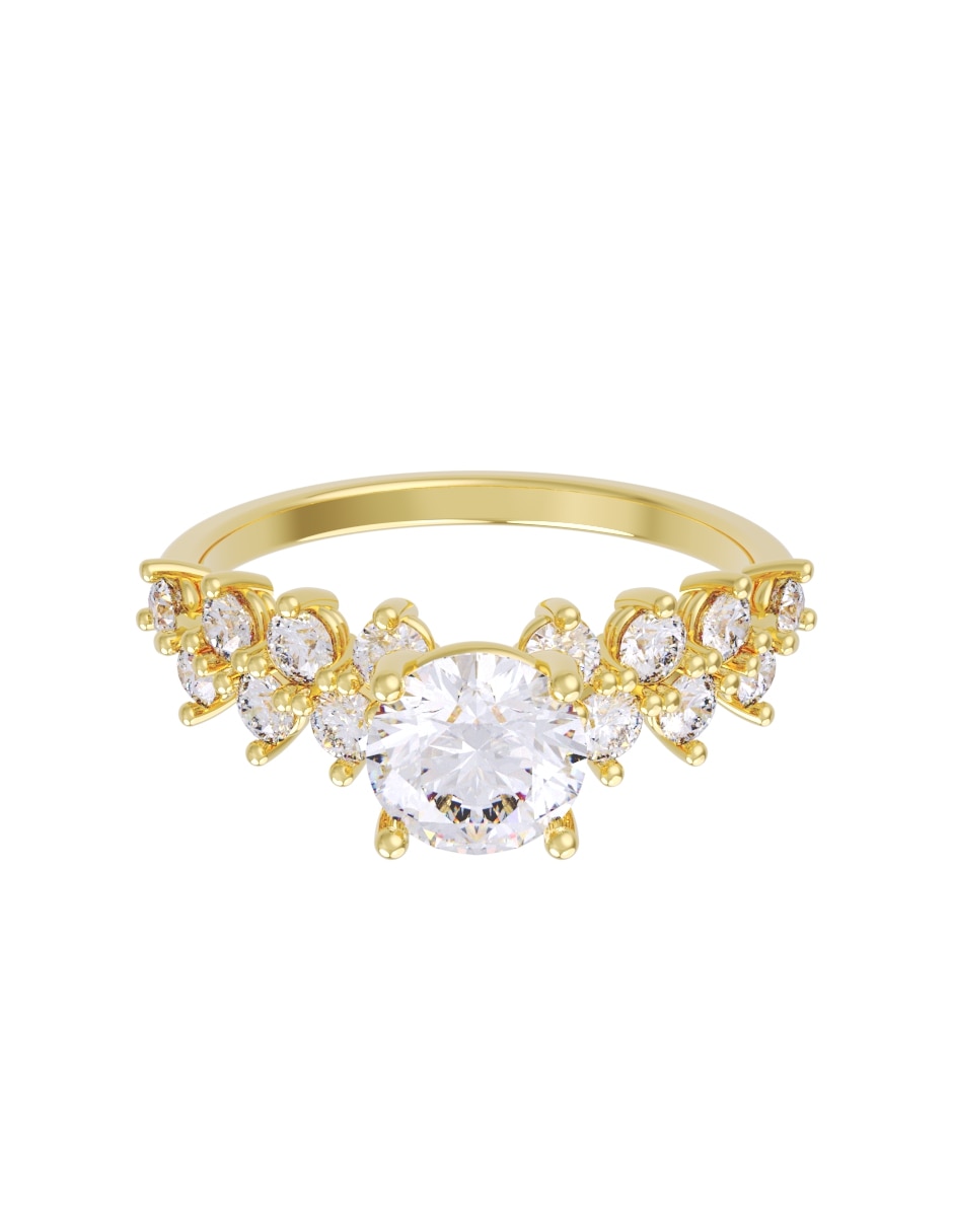 Anillo de compromiso de 14 k zirconia
