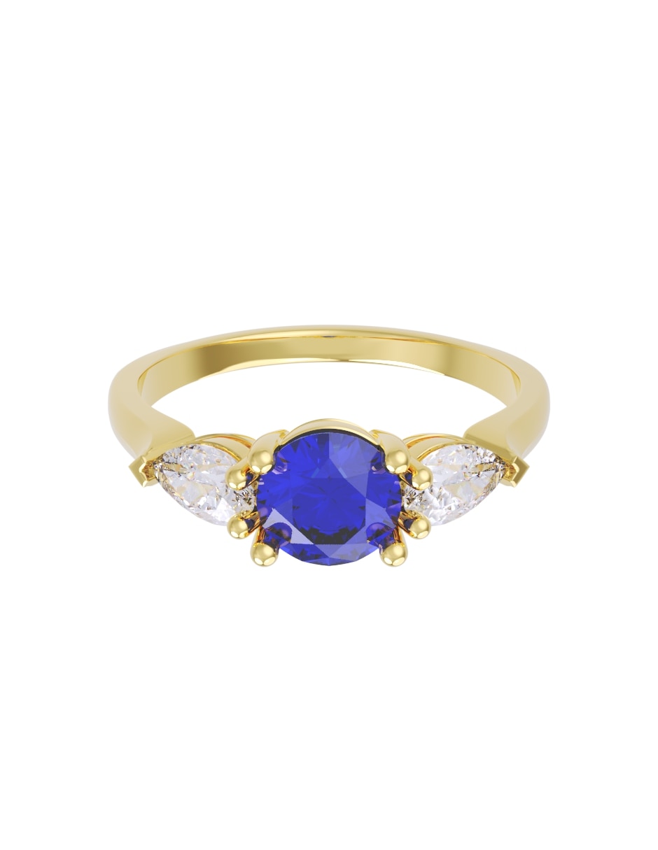 Anillo de compromiso de 14 k zirconia
