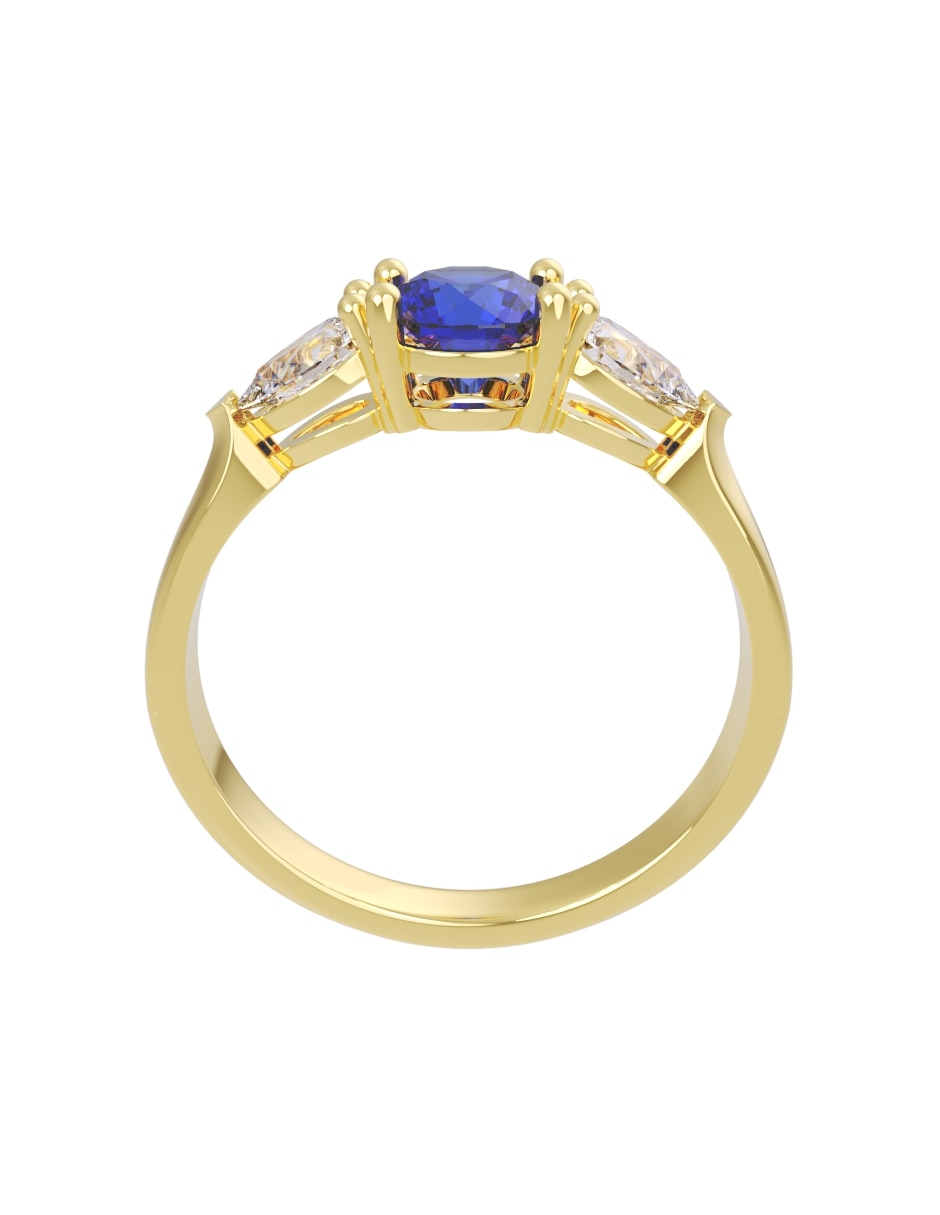 Anillo de compromiso de 14 k eternidad zirconia 4