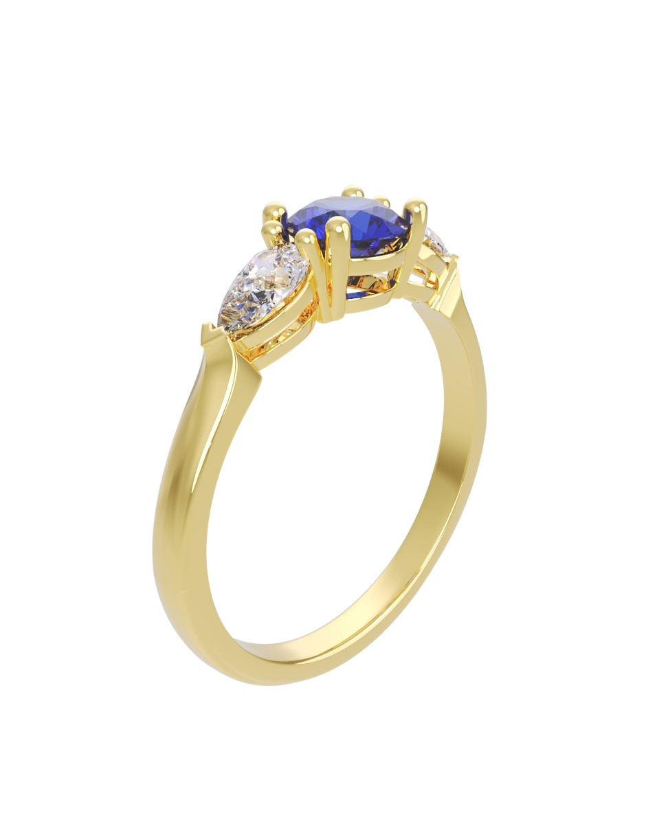 Anillo de compromiso de 14 k eternidad zirconia 3
