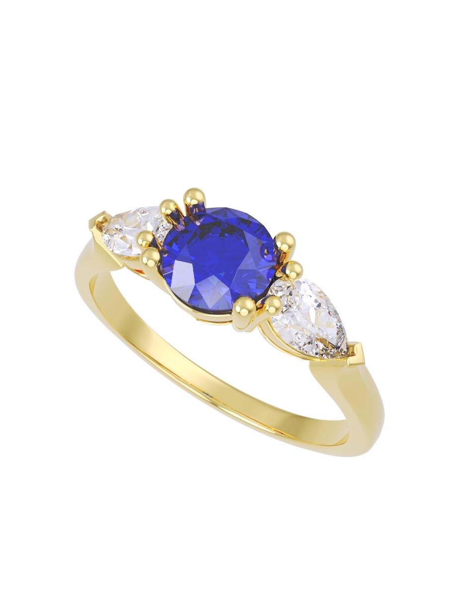 Anillo de compromiso de 14 k eternidad zirconia 2