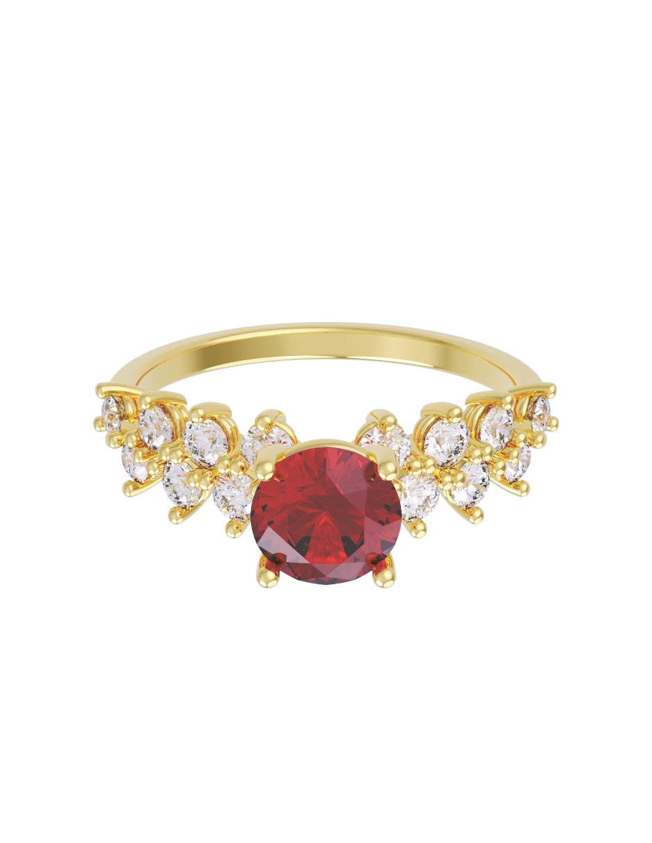 Anillo de compromiso de 14 k zirconia