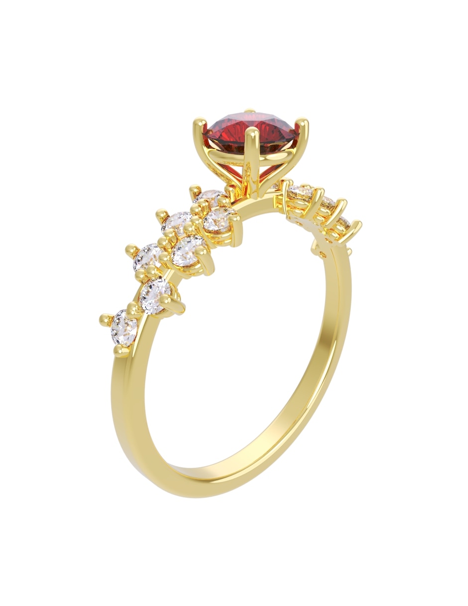 Anillo de compromiso de 14 k zirconia 3