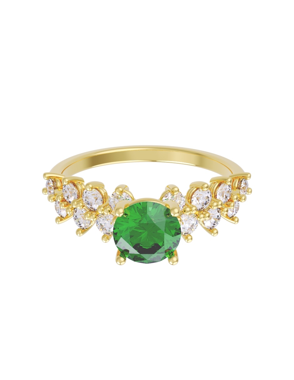 Anillo de compromiso de 14 k zirconia